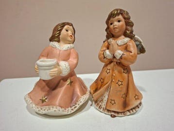 Goebel - Noël - Paire de figurines dangelots de Noël -, Antiek en Kunst