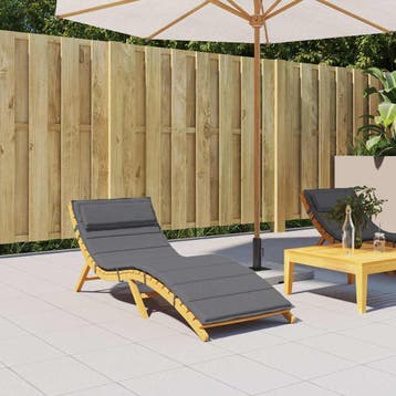 vidaXL Ligbedkussen 180x60x4 cm oxford stof antracietkleurig, Verzenden