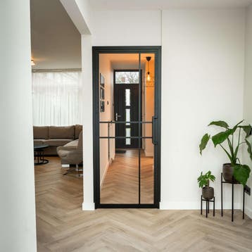 Stalen Binnendeur Zwart 6 Vlaks Helder glas Luxe design, Binnendeur