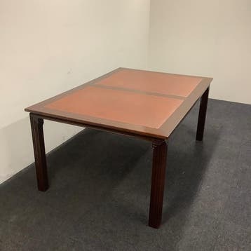klassieke Engelse tafel met leer inleg, 180x120 cm