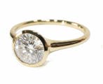 Bague - 14 carats Or jaune - 3.51ct. tw. Diamant (Cultivé en