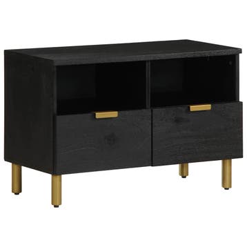 vidaXL Tv-meubel 70x33x46 cm bewerkt hout zwart, Huis en Inrichting, Verzenden, Nieuw
