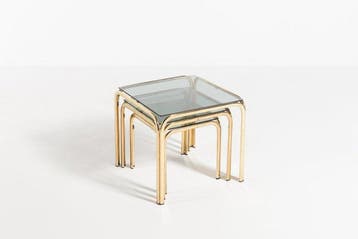 Set bijzettafels (3) - Glas, Metaal