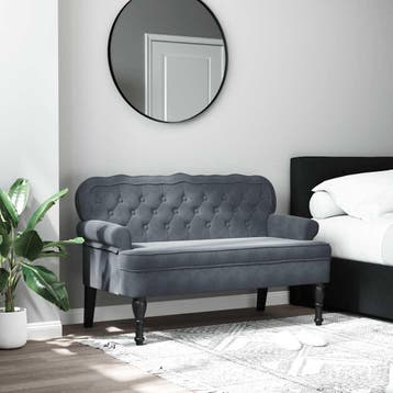 vidaXL Bankje met rugleuning 119,5x64,5x75 cm fluweel, Verzenden, Nieuw