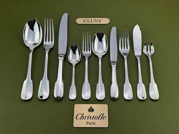 Christofle - Tafelservies voor 12 (127) - Cluny - Verzilverd, Antiek en Kunst