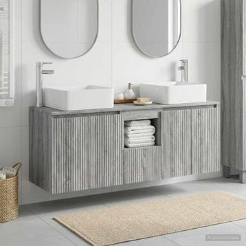 vidaXL Badkamerkast set 3 st Grijs Sonoma 49,5 x 41 x 63 cm, Verzenden