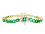 Armband - 14 karaat Geel goud - 11.95ct. tw. Smaragd -, Nieuw