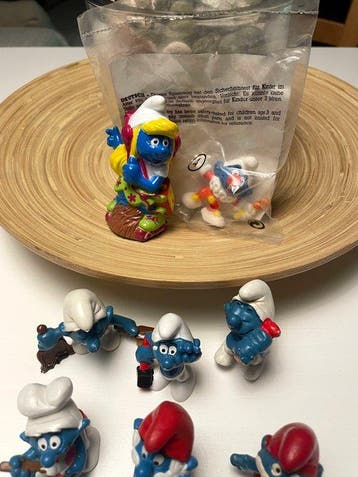 Peyo - Speelgoed Puffi vintage smurfs lotto 17 pezzi anni