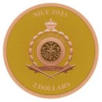 Niue. 2 Dollars 2023 1oz $2 NZD Niue Lucky Clover Rose Gold