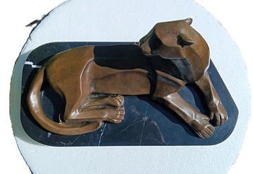 Sculpture, art deco Cougar Bronzen Sculptuur - 16 cm -