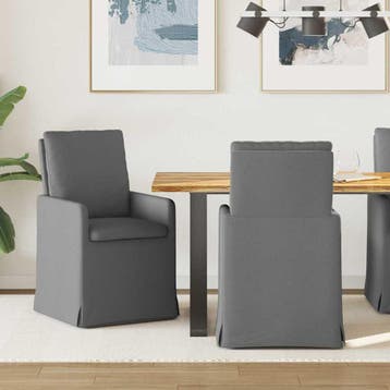 vidaXL Eetstoelen 2 st Stof Donkergrijs 57 x 67 x 98 cm, Verzenden