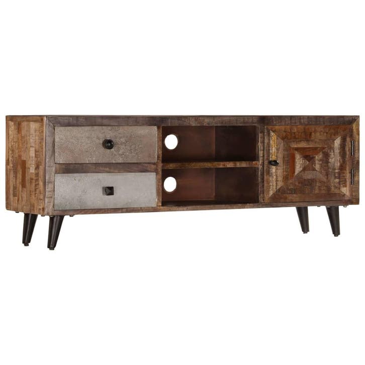 vidaXL Tv-meubel 118x30x40 cm massief mangohout, Huis en Inrichting, Kasten |Televisiemeubels, Nieuw, Verzenden
