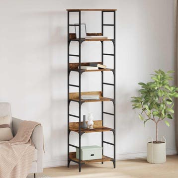vidaXL Boekenplank 5-laags 50x33x188,5cm Bewerkt hout, Huis en Inrichting, Verzenden, Nieuw