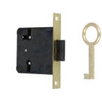 Meubelslot 35 mm inclusief sleutel mat messing
