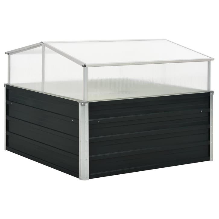 vidaXL Tuinkas 100x100x77 cm gegalvaniseerd staal antraciet, Jardin & Terrasse, Pots de fleurs, Envoi