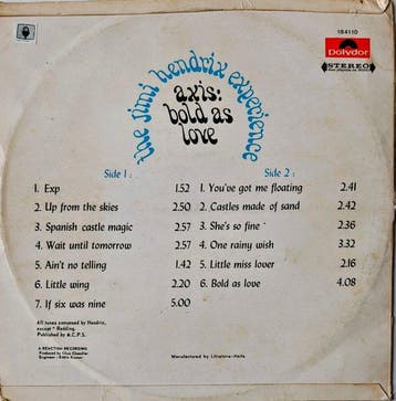The Jimi Hendrix Experience - Axis: Bold as Love - LP -