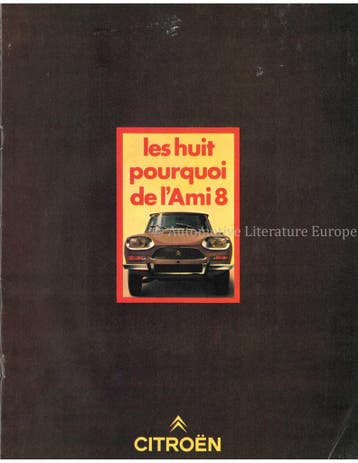 1970 CITROEN AMI 8 BROCHURE FRANS