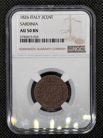 Italy, Regie Provincie dellEmilia Carlo Felice. 3 Centesimi