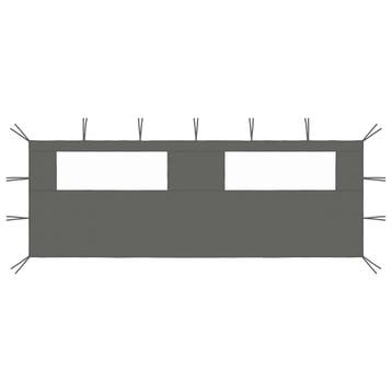 vidaXL Prieelzijwand met ramen 6x2 m antracietkleurig, Verzenden