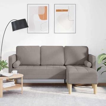 vidaXL bank / zetelstel met kussen Taupe Polyester, Verzenden