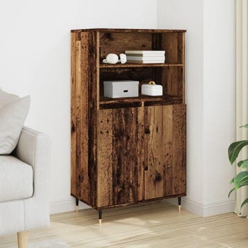 vidaXL Hoge kast 60x36x110 cm bewerkt hout oud houtkleurig, Verzenden