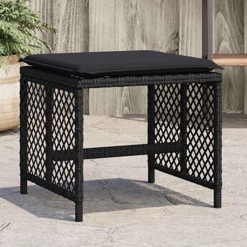 vidaXL Tuinkrukken 4 st met kussens 41x41x36 cm poly rattan, Verzenden, Nieuw