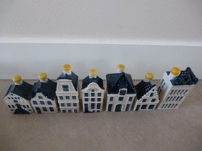 Maison KLM - Zeven KLM/Bols petites maisons (remplies), Antiek en Kunst, Antiek | Wandborden en Tegels