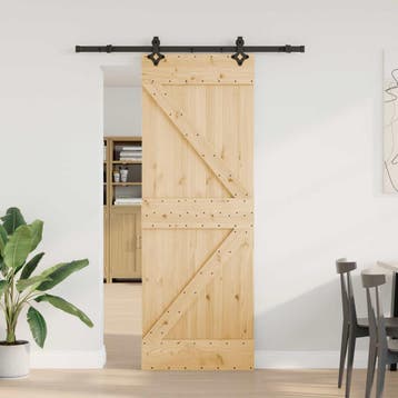 vidaXL Schuifdeur NARVIK Naturel en Zwart 70 x 210 cm (152,5, Verzenden, Nieuw