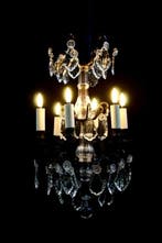 Lustre - Bronze patiné - lustre français, Antiek en Kunst