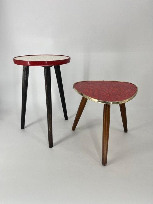 Tables gigognes - Bois, Formica - Ensemble de deux tables, Antiquités & Art, Art | Objets design
