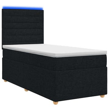 vidaXL Boxspringbed met matras met hoofdeinde Zwart 90 x 200, Verzenden, Nieuw