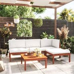 vidaXL 5-delige tuinloungeset met kussens crèmekleurig, Verzenden, Nieuw, Loungeset
