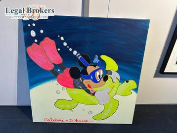 Hannes DHaese Mickey Mouse Schilderij op doek, Ophalen of Verzenden, Overige typen