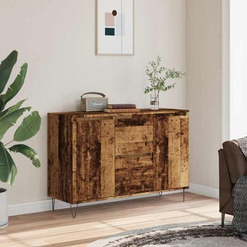 vidaXL Dressoir 101,5x35x70 cm bewerkt hout oud houtkleurig, Huis en Inrichting, Verzenden, Nieuw