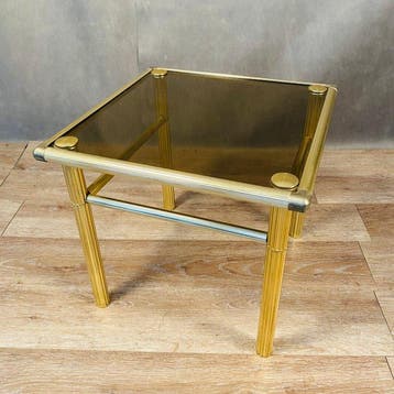 Salontafel - Verguld messing, Glas - Bijzettafel van verguld