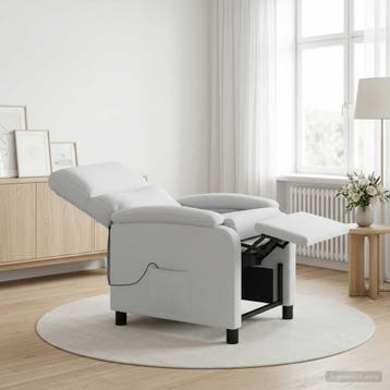vidaXL Massage Relaxstoel Wit Stof, Verzenden