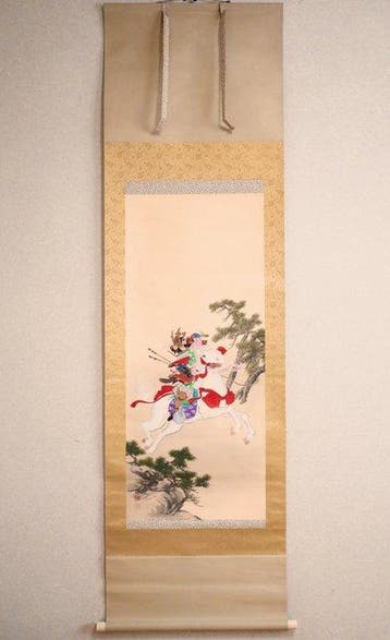 Samurai te paard - Minamoto Yoshiie  - Handgeschilderd op