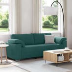 vidaXL 3-Zits Sofa Donkergroen 220 cm Stof, Verzenden, Nieuw