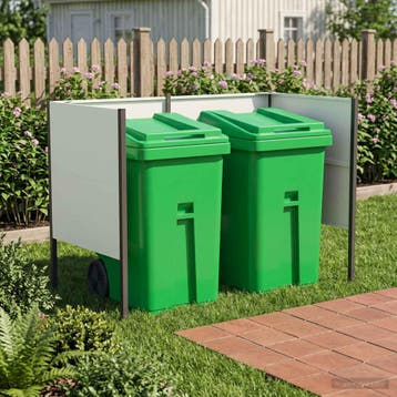 vidaXL Vuilnisbak Scherm 167 x 85 x 113 cm Staal Wit, Tuin en Terras, Verzenden, Nieuw