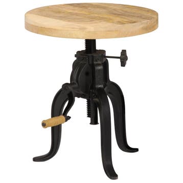 vidaXL Bijzettafel 45x(45-62) cm massief mangohout en, Verzenden, Nieuw
