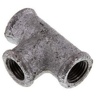 Rp 1/4'' Verzinkt Gietijzeren T-stuk 25 Bar [2 Stuks], Verzenden