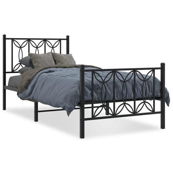 Zwart metalen bed 80x200 | Tweede kansje | OP = OP, Huis en Inrichting, Slaapkamer | Bedden, 80 cm, 200 cm, Zwart, Zo goed als nieuw