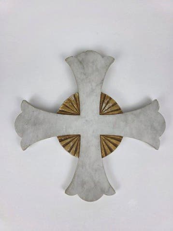 Kruis - Marmer - 1800-1850 - van Consecratie - 26 cm
