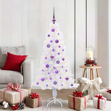 vidaXL Kunstkerstboom met 150 LED Wit 150 cm PVC en Staal, Verzenden, Nieuw