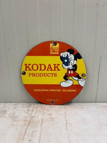 Kodak Kodak Products & Mickey Mouse – Emaille Reclamebord, Nieuw