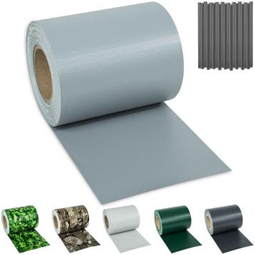 PVC privacyfolie met bevestigingsclips - 35 m, grijs, Verzenden, Nieuw