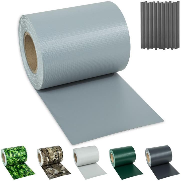 PVC privacyfolie met bevestigingsclips - 35 m, grijs, Tuin en Terras, Overige Tuin en Terras, Verzenden