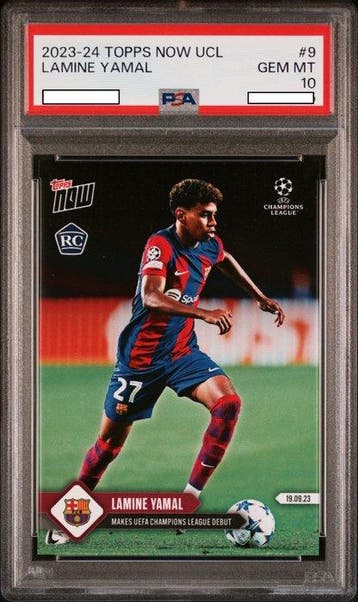 2023-24 Topps Now UCL Lamine yamal #9 Graded card - PSA 10, Nieuw