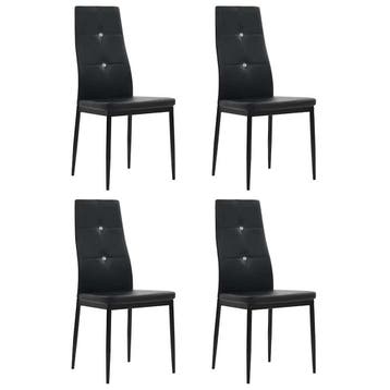 vidaXL Eetkamerstoelen 4 st kunstleer zwart, Huis en Inrichting, Stoelen, Verzenden, Nieuw