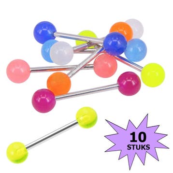 Fako Bijoux - Barbell Tongpiercing - Glow in the Dark -, Verzenden, Nieuw